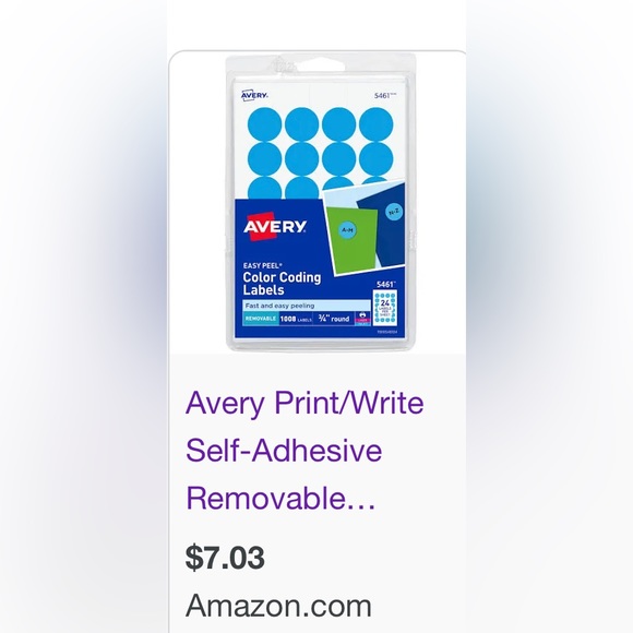 Avery/Staples Color coding Stickers 3/4” - Picture 4 of 4
